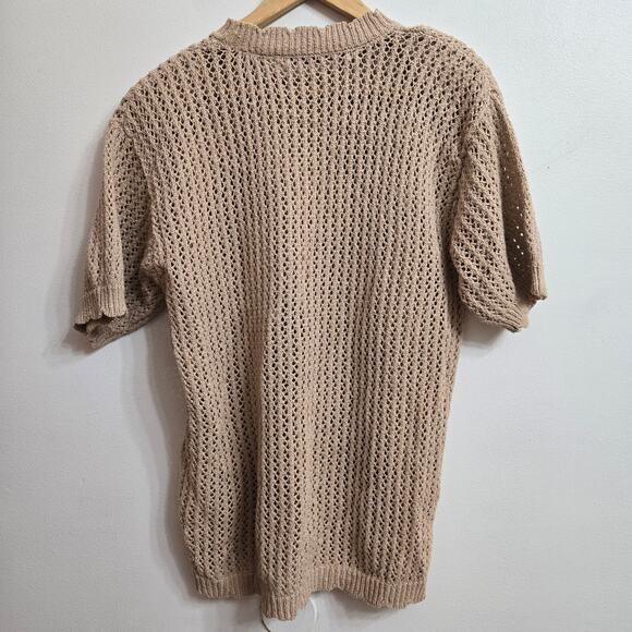 Vintage Chaus Womens Cottage Boho Indie Embroidered Beaded Open Knit Sweater M - Picture 7 of 12